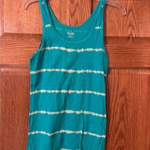 Mossimo Supply Co. Teal and Cream Striped Tank Top